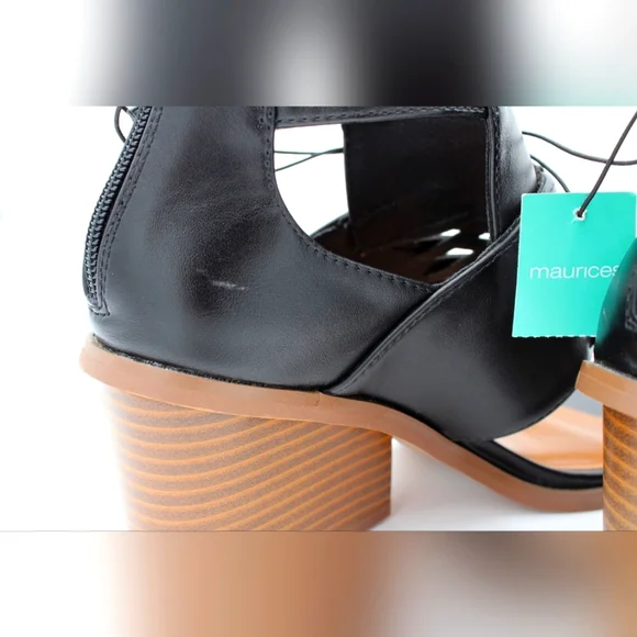 Women's Wedge Sandal, Black/Tan (Size 6.5, NWT) - Picture 8 of 10